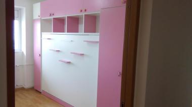 pat rabatabil camera fetita, pat rabatabil roz camera fata, paturi rabatabile roz preturi