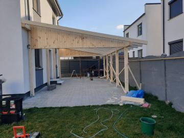 preturi copertine auto, constructie copertina din lemn, garaj din lemn