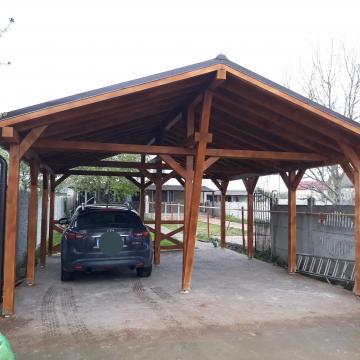 garaje din lemn, constructii copertine auto, pret garaj din lemn