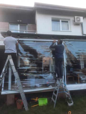 firma montaj folie terasa, livrare folii inchiderea balcon, inchidem foisor cu folie preturi