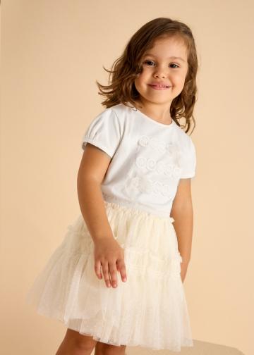 Fusta MINI FETITA Ecru, pret Fusta, magazin online Pantaloni si Fuste Fetita 2-9 ani, oferta Fusta, preturi Pantaloni si Fuste, oferte Fusta Fetita 2-9 ani, magazin produse Mayoral