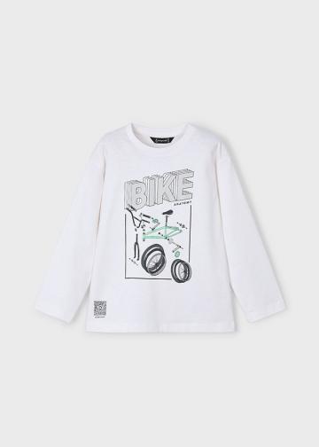 Tricou MINI BAIAT Alb, pret Tricou, magazin online Tricouri Baiat 2-9 ani, oferta Tricou, preturi Tricouri, oferte Tricou Baiat 2-9 ani, magazin produse Mayoral