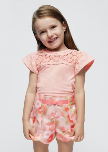 Tricou MINI FETITA Nude, pret Tricou, magazin online Tricouri Fetita 2-9 ani, oferta Tricou, preturi Tricouri, oferte Tricou Fetita 2-9 ani, magazin produse Mayoral