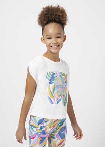 Tricou MISS Alb-cobalt, pret Tricou, magazin online Tricouri Fata 8-18 ani, oferta Tricou, preturi Tricouri, oferte Tricou Fata 8-18 ani, magazin produse Mayoral